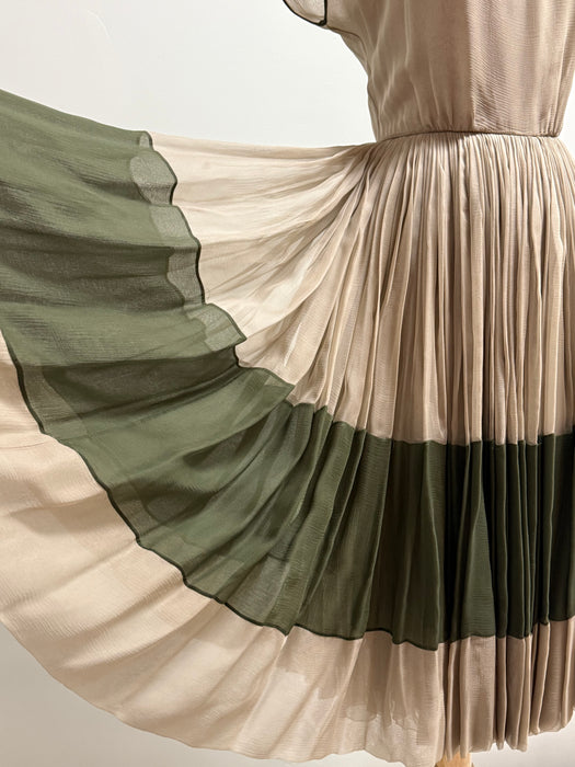 Sublime 1960's James Galanos Couture Silk Chiffon Modernist Cocktail Dress / S