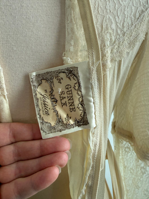 Romantic 1970's Gunne Sax Candlelight Cotton Gauze Ceremony Dress / S