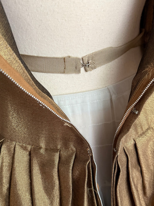 Glamorous & Iconic 1950's Gold Lame’ Cocktail Party Dress By Helga / S