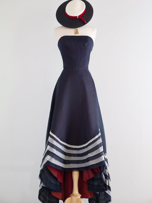 Extraordinary 1970’s Silk Organza Evening Gown By Designer Ruben Panis| S