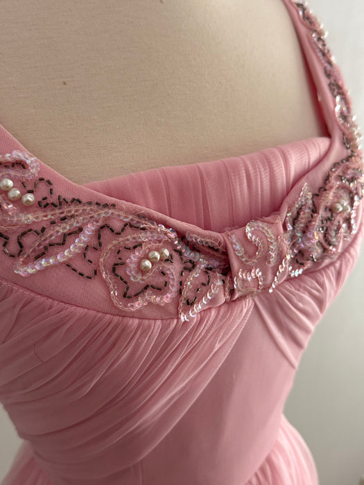 Glamorous 1950's Emma Domb Cotton Candy Evening Gown / SM