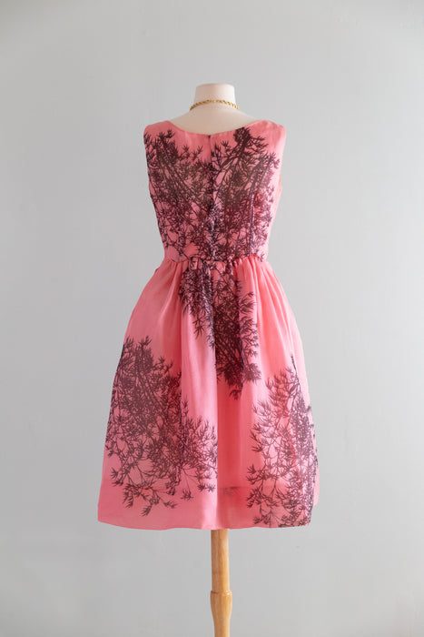 Iconic Early 1960's Bill Blass for Maurice Renter Silk Organza Cocktail Dress / SM
