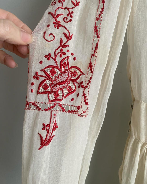 Ethereal 1930's Embroidered Hungarian Dress / XXS Xtabay Vintage Ethereal 1930's Embroidered Hungarian Dress / XXS Xtabay Vintage