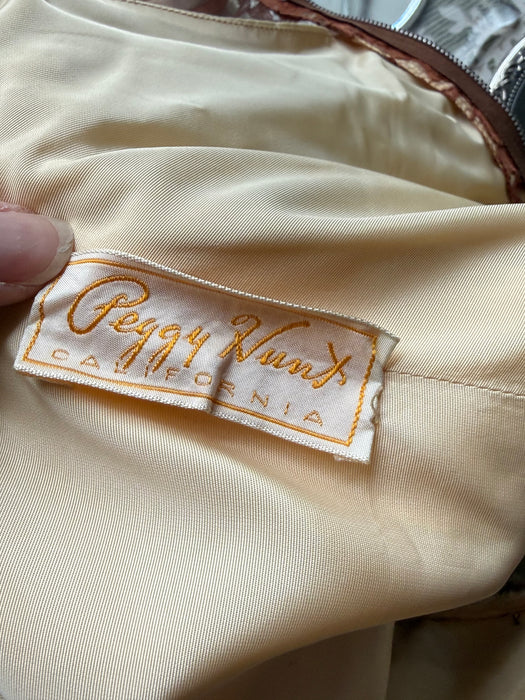 Stunning 1950's Peggy Hunt Topaz Illusion Lace Cocktail Dress / SM