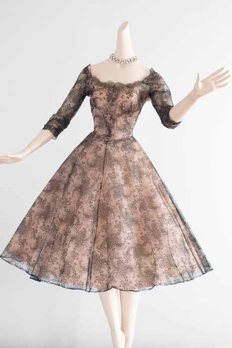 Exquisite Documented 1954 Mary Black Original French Chantilly Lace Co – Xtabay Vintage