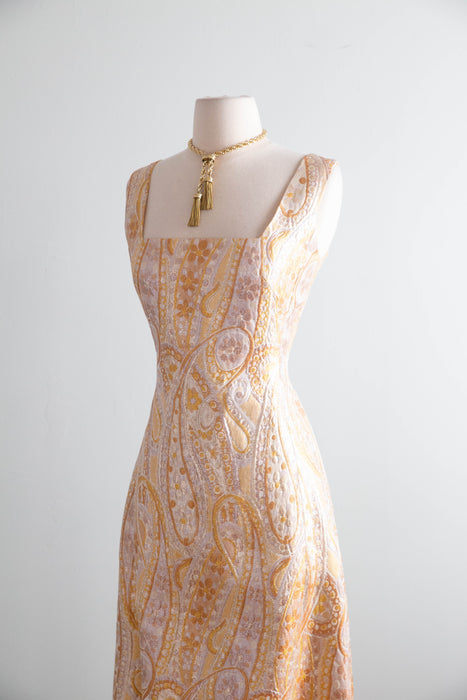 Spectacular 1960’s Arnold Scaasi Gold Brocade Evening Gown and Maxi Coat / M