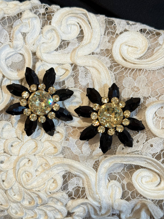 Spectacular 1950's Miriam Haskell Floral Necklace & Earring Set