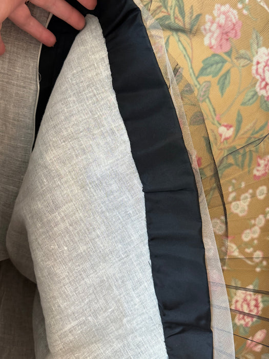 Exquisite 1950's Black Strapless Party Dress With Lace Appliqué & Embroidery By Alfandri / Small