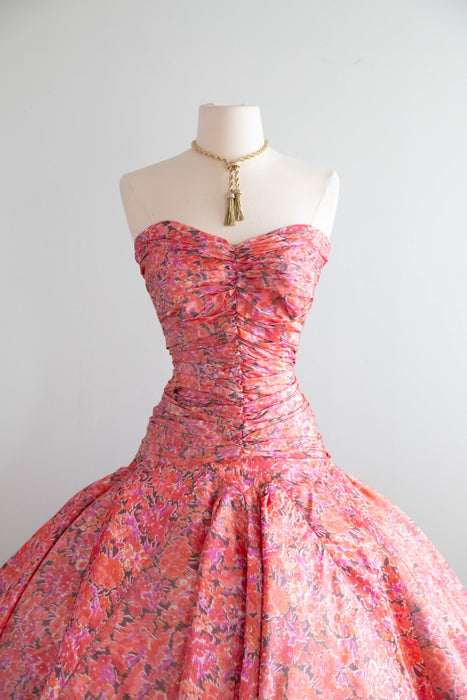 Vintage 1950's Italian Couture Silk Taffeta Dress Worn In Mona Lisa Smile / S