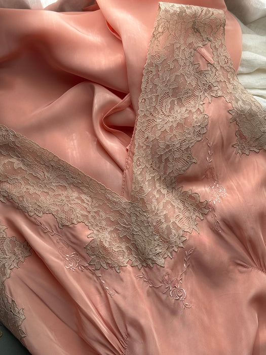 Beautiful "Handmade" Lovelies Late 1930's Bias Cut Slip Dress From Macys / XL