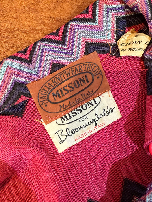 Gorgeous 1970's Missoni Maglia Candy Striped Knitwear Two Piece Set / XS