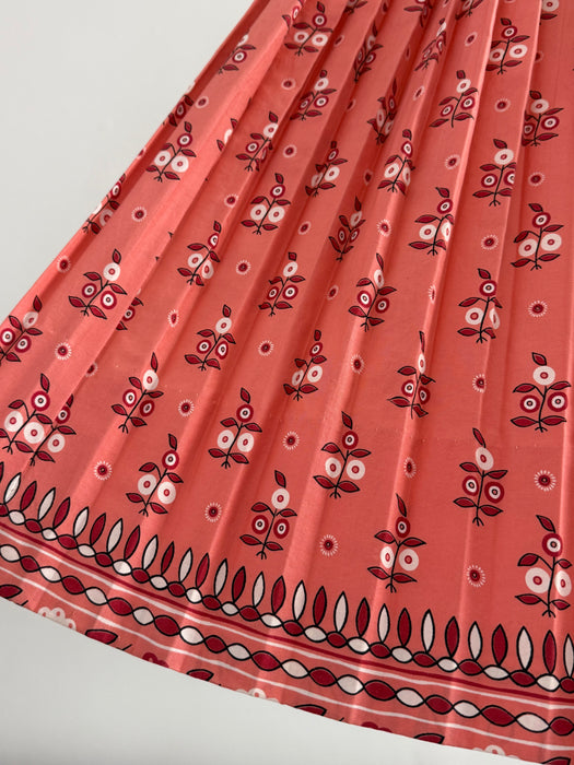 Documented 1954 Carolyn Schnurer Saree Print Cotton Day Dress / Small