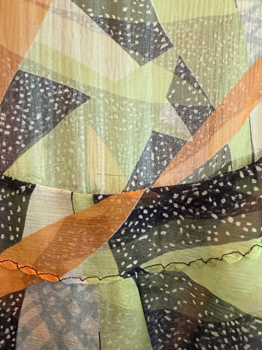 Rare Autumnal Silk Chiffon Dress From The Late 1920's / SM