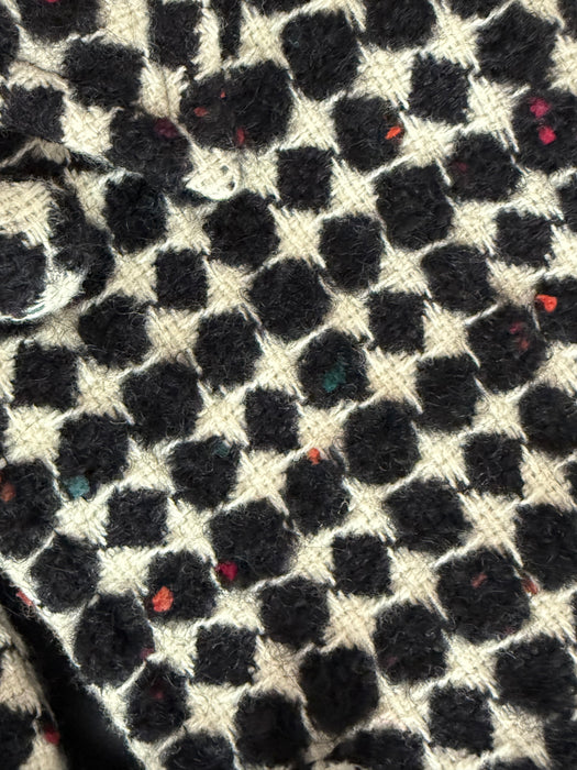 Fabulous 1980's Oversized Wool Geometric Pattern Coat & Skirt Set / SM