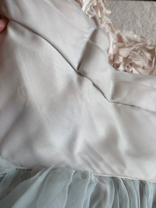 Ethereal 1950's Strapless Formal Dress In The Palest Shade Of Blue / XS