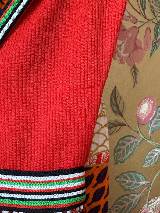 Fabulous Early 1970's Bold Scenic Bird Print Maxi Dress & Matching Shawl / M