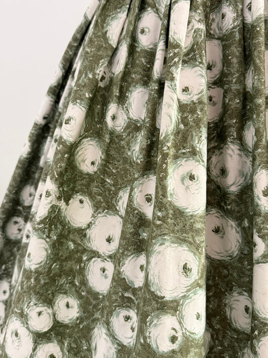 Beautiful 1950's Polished Cotton Floral Print Dress From Nicholas Ungar / S