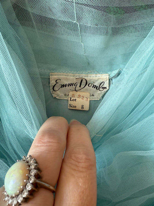 Dreamy 1950's Emma Domb Cinderella Blue Party Dress / Small