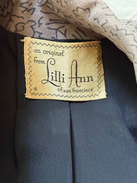 Rare Early 1950's New Look Period Lilli Ann Jacket in Printed Wool / S