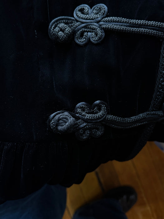 Gorgeous 1970's Oscar de la Renta Black Velvet Wrap Dress / Small