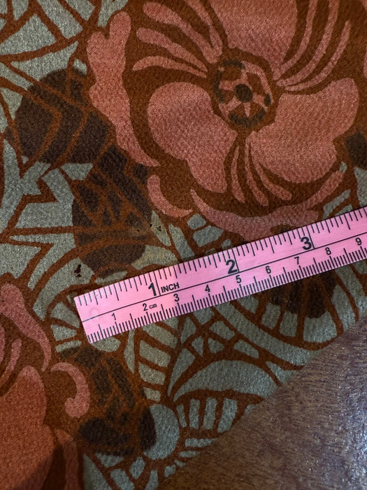 Rare 1920’s Silk Crepe Autumn Floral Print Day Dress / S