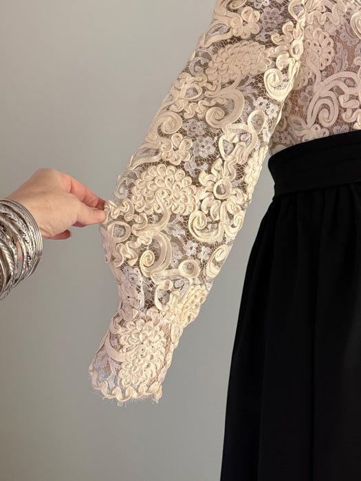 Fabulous 1970's Romantica By Victor Costa Evening Gown  / SM