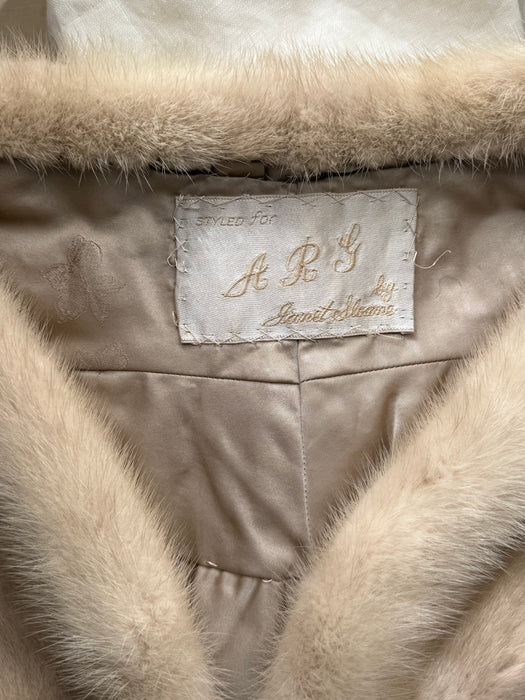 Layaway Final: Exquisite 1960’s Platinum Blond Mink Jacket With Opalescent Buttons / M