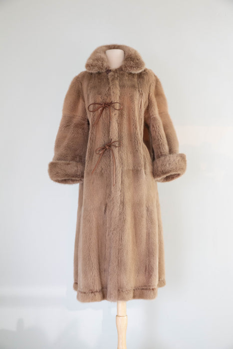 Luxurious 1970’s Birger Christensen Reversible Suede & Mink Coat / M