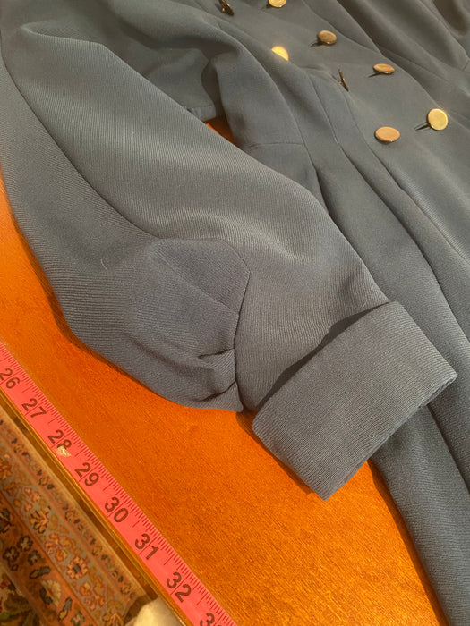 Stunning 1950's Prussian Blue Wool Princess Coat / SM