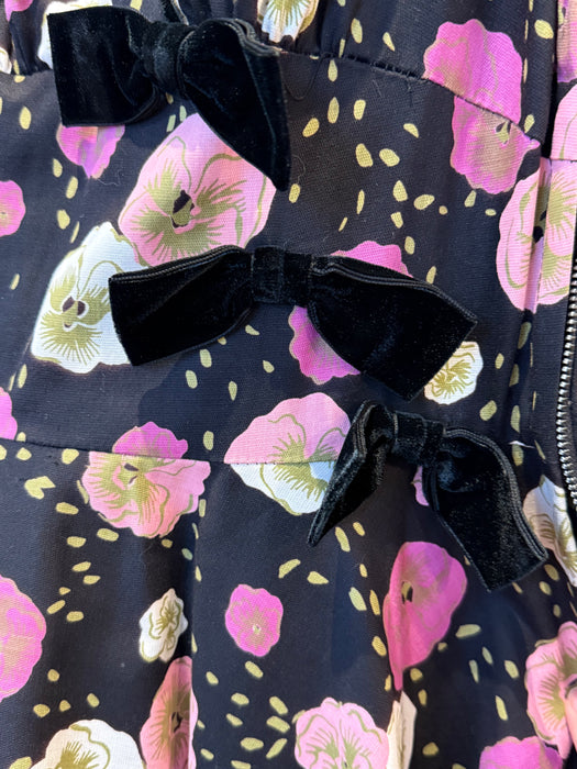 Gorgeous 1950's Alex Coleman Pansy Print Cotton Party Dress / S
