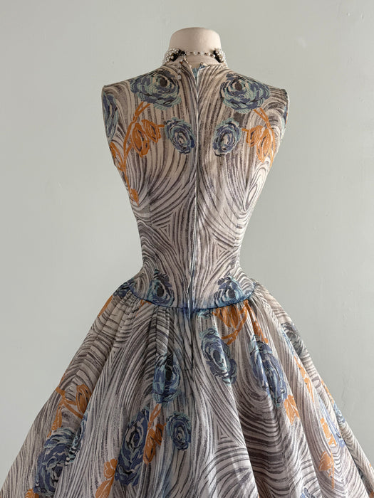 Ethereal Early 1950's New Look Period Lilli Ann Cotton Voile Party Dress / XS