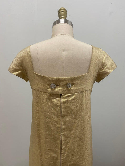 Stunning 1960's Audrey Hepburn Style Gold Empire Evening Gown / XS