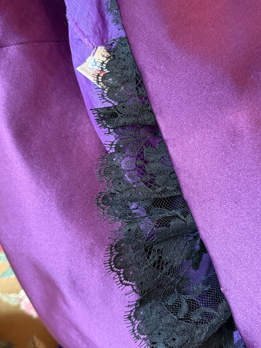 Stunning Vintage Oscar de la Renta Plum Silk Satin Cocktail Dress / M