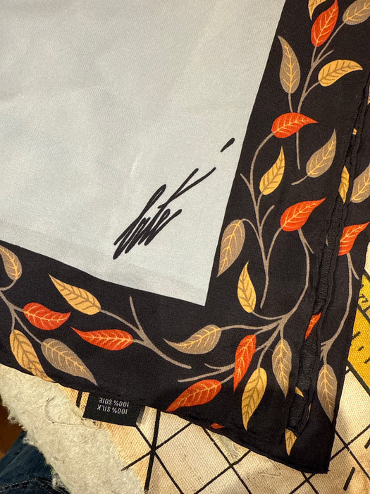 Rare Vintage Erté Silk Scarf – “Tiger Lily” For Carry Back LTD Italy / OS