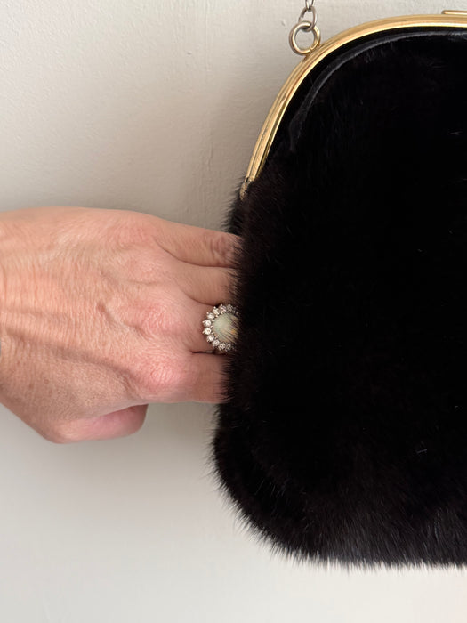 Glamorous 1950's Chocolate Mink / Muff Handbag