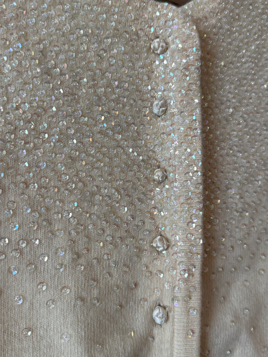 Ethereal Early 1960's Aurora Sequined Lambswool Cardigan / M