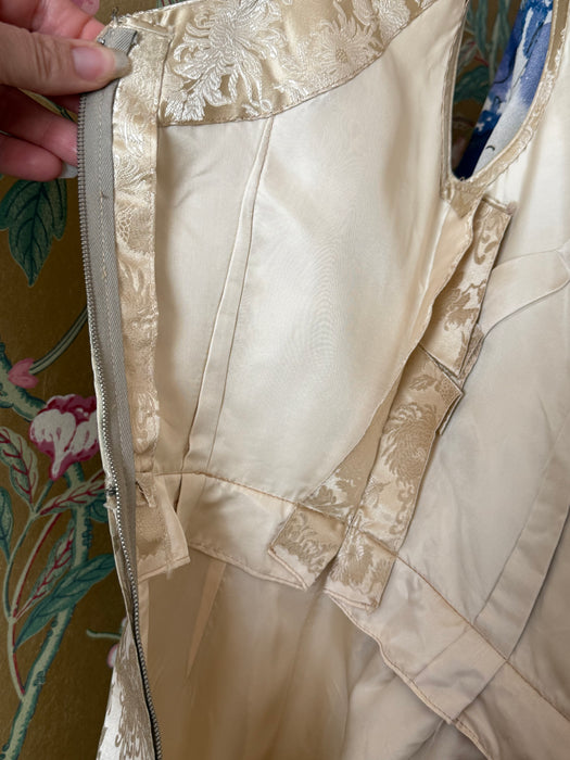 Elegant Late 1950's Chinese Silk Brocade Cocktail Dress & Jacket / S