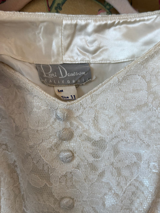 Darling 1950's Courthouse Wedding Dress In Ivory Lace By Lori Dawson / Petite Small