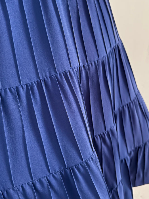 Stunning 1950's Larry Aldrich New Look Starburst Pleated Dress In Yves Klein Blue / M