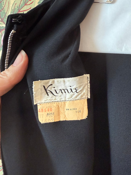 Stunning Late 1950's Copper Floral Cocktail Dress By Kimie / M