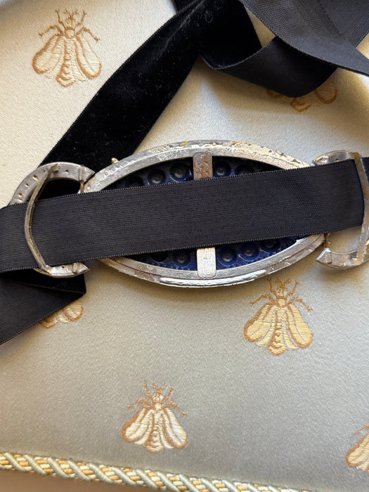 Stunning 1930's Sapphire Blue Hand-Crocheted Dress with Matching Belt / SM