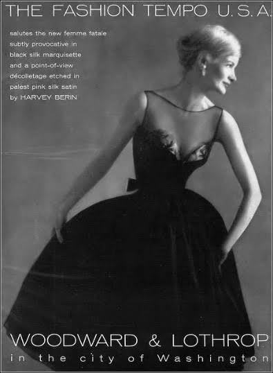 "Femme Fatale" 1950's Documented Demi Couture Cocktail Dress By Harvey Berin / S