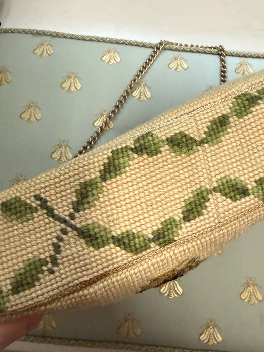 Vintage 1950's Royal Crown Needlepoint Handbag by Christine
