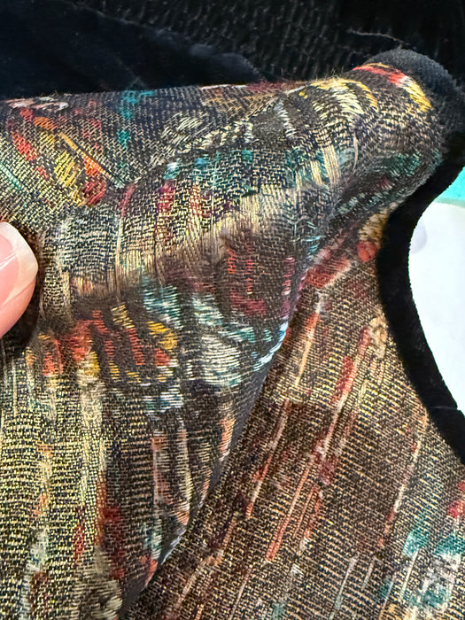 Gorgeous 1920's Holiday Gold Lamé And Black Velvet Flapper Dress / M