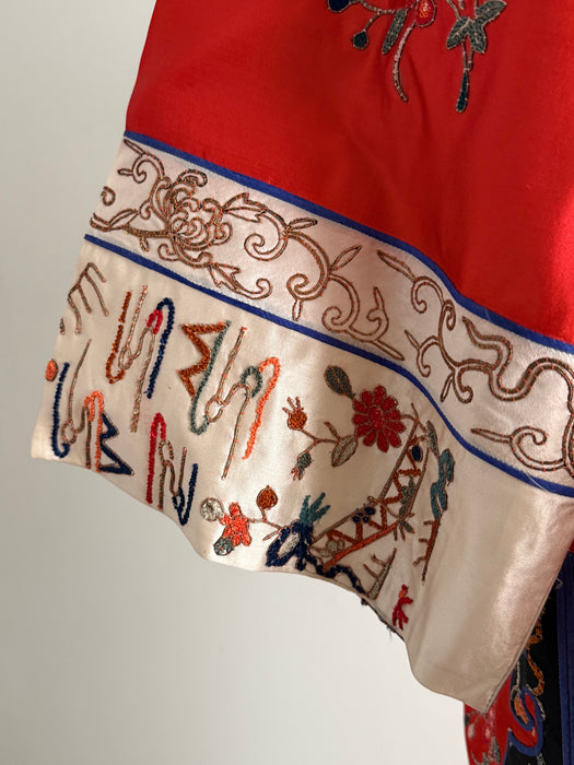 Gorgeous Hand Embroidered Chinese Silk Jacket & Pant Lounge Set / SM