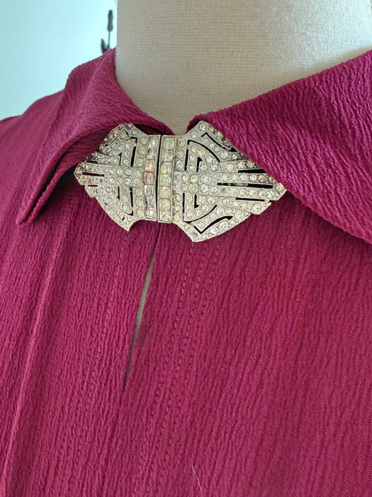 Stunning 1930's Rhinestone Brooch and Dress Clip Duette