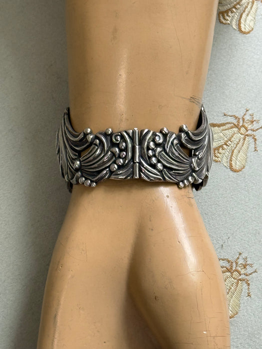 Rare Midcentury Margot de Taxco Sterling Silver Bird Bracelet