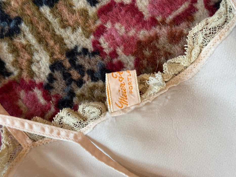 Rare 1940's Ballet Pink Rayon Slip "Bon Jour" / Small