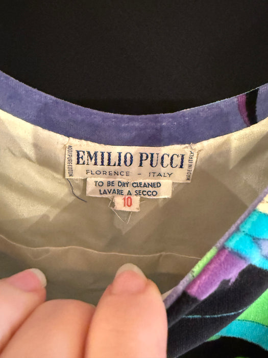 Rare & Iconic 1960's Emilio Pucci Velvet Sheath Dress / SM