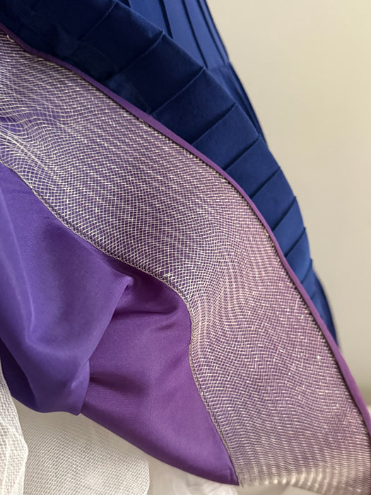 Stunning 1950's Larry Aldrich New Look Starburst Pleated Dress In Yves Klein Blue / M